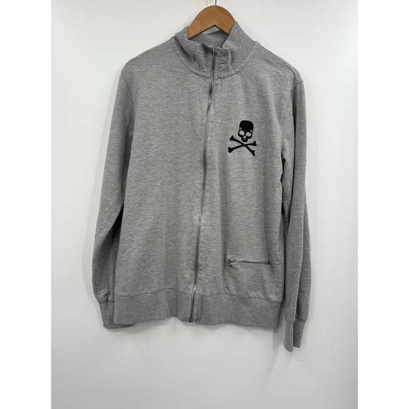 Philipp Plein Homme Sweatshirt Mens 2XL Full Zip Skull Crossbones Zip Pocket - Picture 2 of 12
